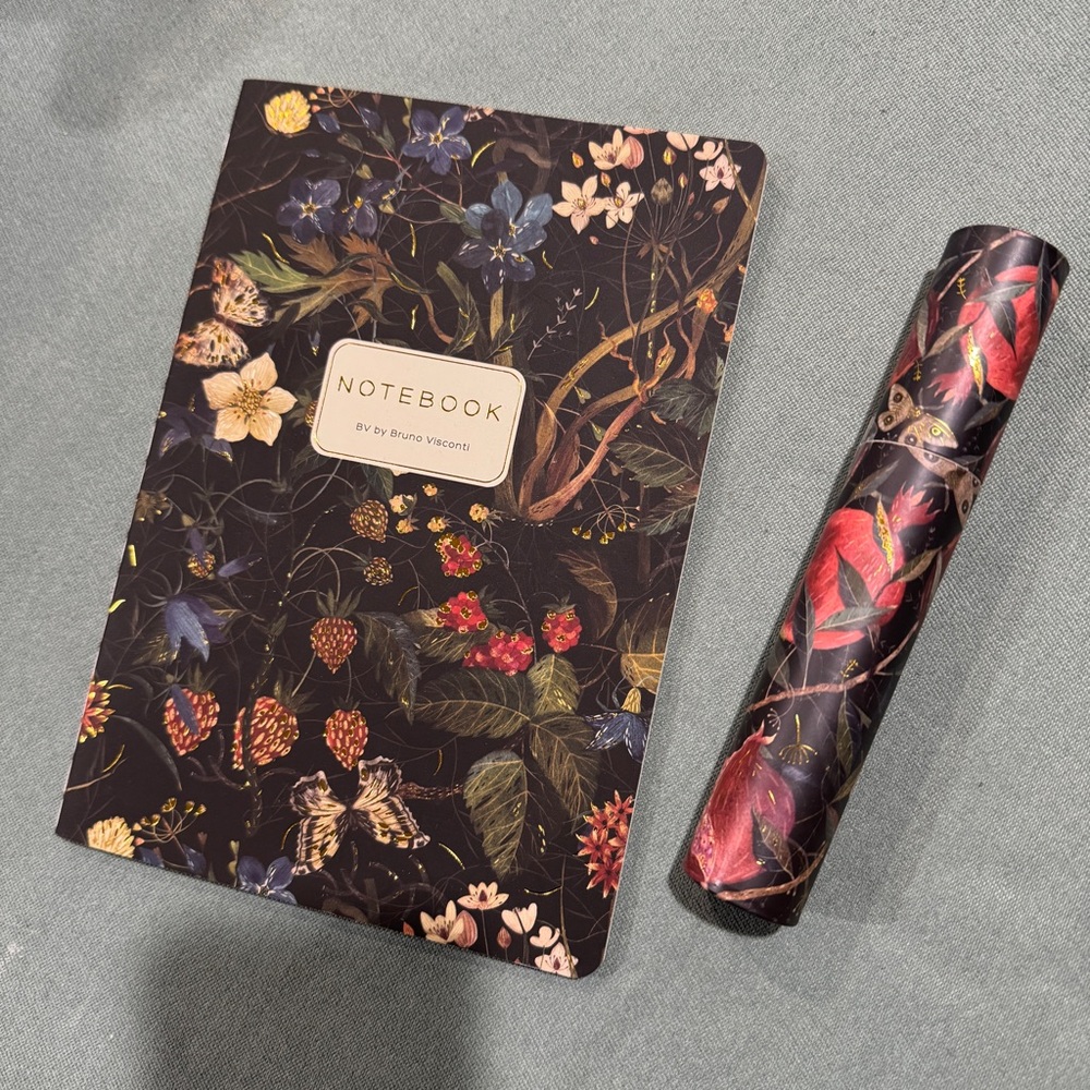 NWT Floral Notebook Journal and Pen Set by Bruno Visconti